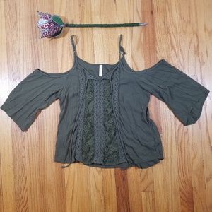 Boho cold shoulder top